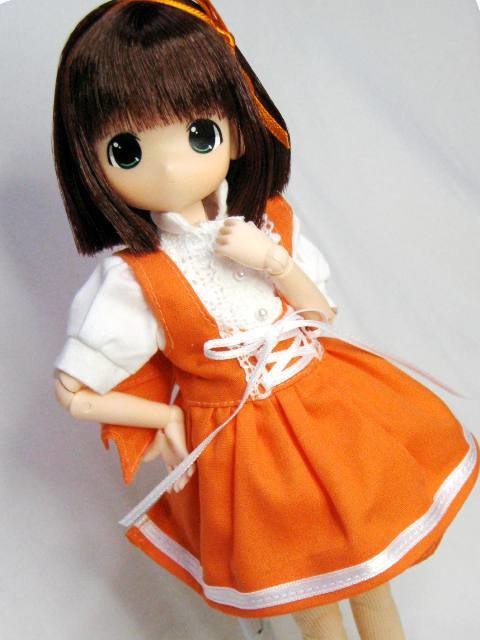 Moko-chan [115489] (Cafe costume, Orange Clothes), Mama Chapp Toy, Obitsu Plastic Manufacturing, Action/Dolls, 1/6
